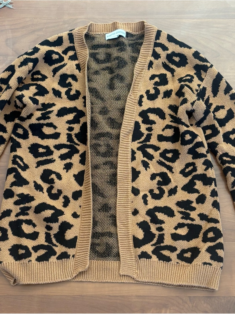 Harper Canyon Girls Leopard Print Cardigan Sweater S 7/8